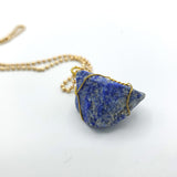 Lapis Lazuli Raw Stone Gold Necklace