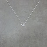 Lotus Flower Silver Necklace