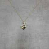 Mother and Baby in Double Heart Gold Necklace