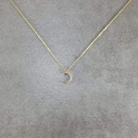 Moon CZ Gold Necklace