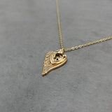 Mother and Baby in CZ Heart Gold Necklace