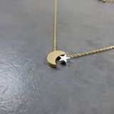 Crescent Moon Gold Necklace