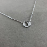 Sun Moon Face Silver Necklace