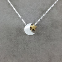 Crescent Moon Silver Necklace