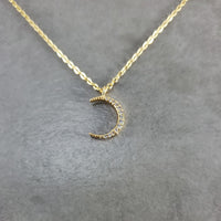 Moon CZ Gold Necklace