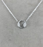 Sun Moon Face Silver Necklace
