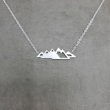 Mountain Range 2 Silver Necklace