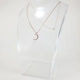 Moon CZ Rose Gold Necklace
