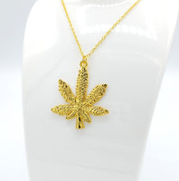 Cannabis Leaf Gold Necklace