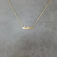 New York City Skyline Gold Necklace