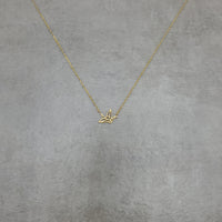 Orizuru Origami Crane Flat Gold Plated Necklace
