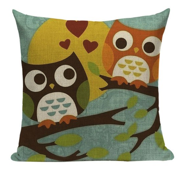 Owls On Branch Pillow O5