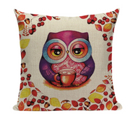 Owl Drinking Hot Cocoa Pillow O6