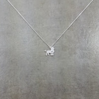 Poodle Dog Silver Necklace