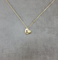 Heart Pit Bull Dog Gold Necklace
