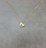 Heart Pit Bull Dog Gold Necklace