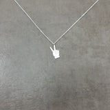 Peace Hands Silver Necklace