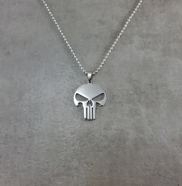 Punisher Skull Silver Necklace