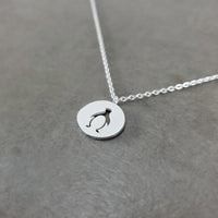 Penguin Silhouette Silver Necklace