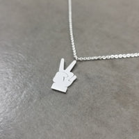 Peace Hands Silver Necklace