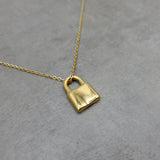 Padlock 1 Indented Gold Necklace