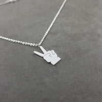 Peace Hands Silver Necklace