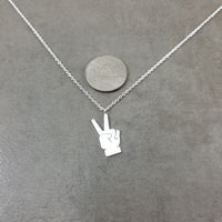 Peace Hands Silver Necklace