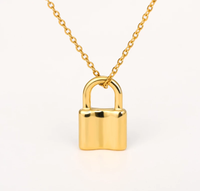 Padlock 1 Indented Gold Necklace