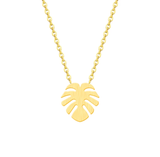Palm Tree Leaf Gold Necklace