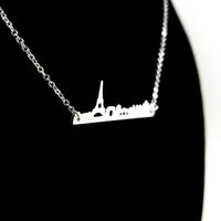 Paris Skyline Silver Necklace