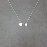 Pac Man Silver Necklace