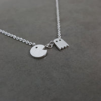 Pac Man Silver Necklace