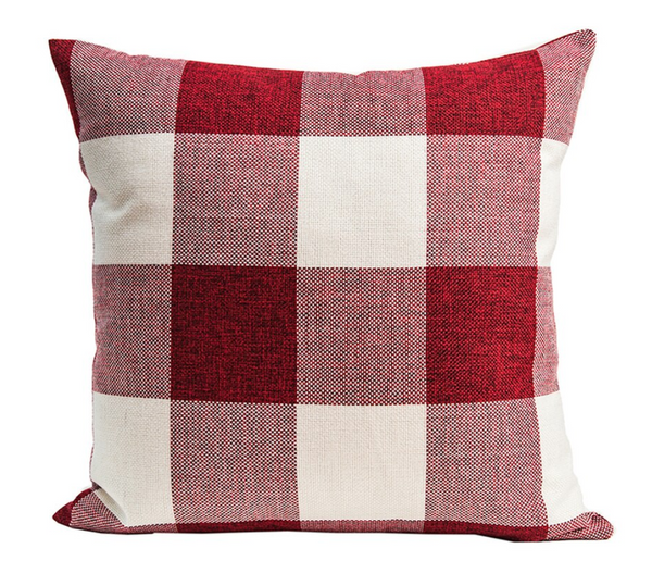 Red Plaid Pillow PL1