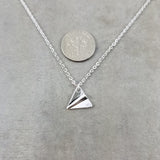 Paper Airplane Silver Necklace