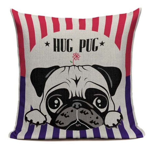 Hug Pug Pillow Cover PUG13
