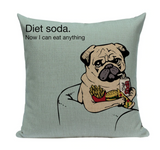 Pug Dog Diet Soda Pillow PUG1