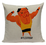 Pug Flex Friday Pillow Cover PUG9