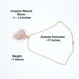 Rose Quartz Raw Stone Gold Necklace