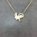 Rooster Chicken Gold Necklace