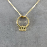 Diamond Ring Gold Necklace