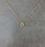 Sagittarius Circle Tag Gold Necklace
