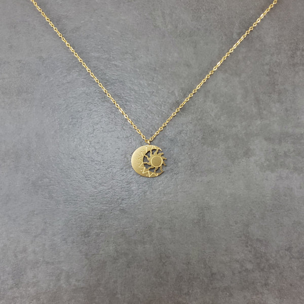 Sun Moon 2 Gold Necklace