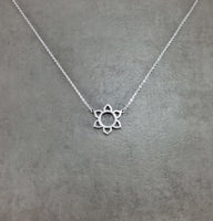 Star of David Rounded Silver Necklace