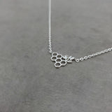 Honeycomb Bee Silver Necklace