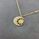 Sun Moon 2 Gold Necklace