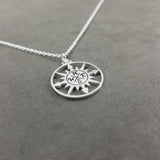 Sun Compass Silver Necklace