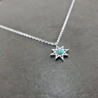 Star Sun Opal Silver Necklace