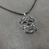 Calavera Sugar Skull Silver Necklace