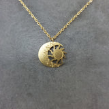 Sun Moon 2 Gold Necklace