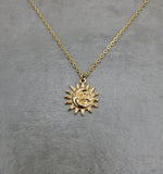 Sun Moon Face 2 Gold Necklace